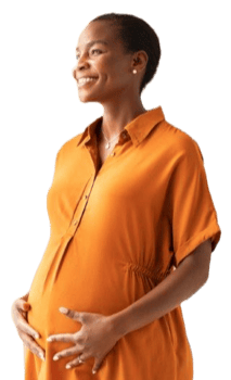 An image of a smiling pregnant woman
