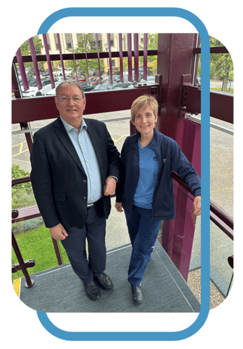 Pictured James Jackson of Digostics (left) and Lesley Blaikie of NHS Highland (right).